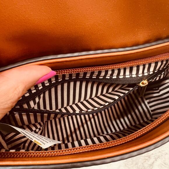 Brown Faux Leather Cross Body Mini Shoulder Bag - Picture 9 of 11